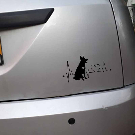 10pcs German Shepherd Cartoon Animal Car Sticker(Black)