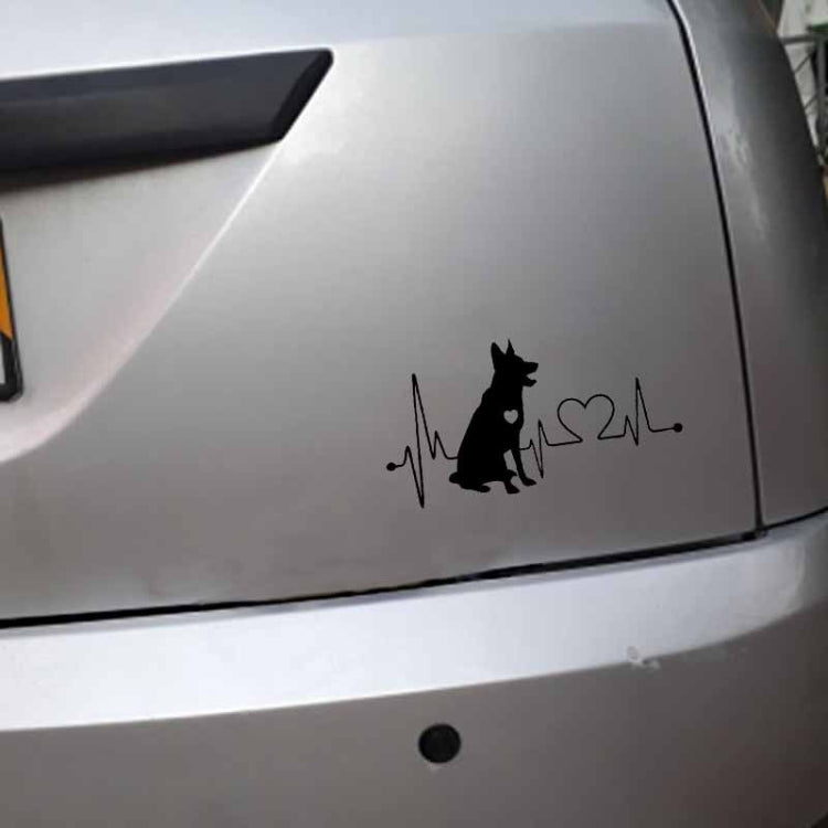 10pcs German Shepherd Cartoon Animal Car Sticker(Black)