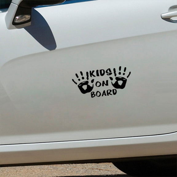 10pcs Kids On Board Warning Car Stickers Reflective Scratch Body Stickers(White)