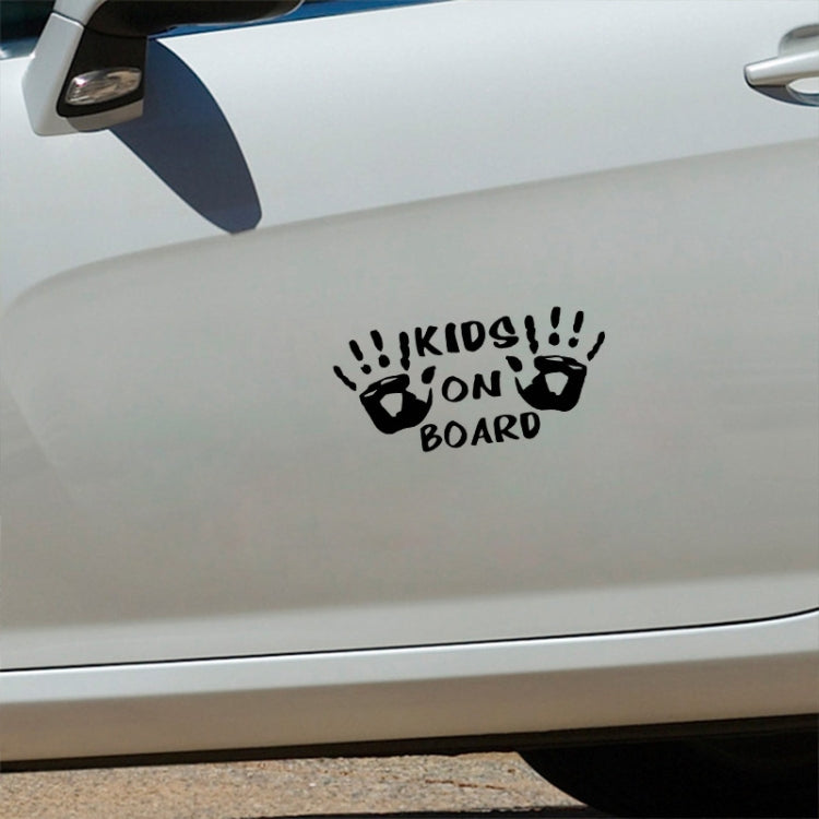 10pcs Kids On Board Warning Car Stickers Reflective Scratch Body Stickers(White)