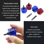 HSD HS-206 Portable Short Handle Phillips And Straight 2 In 1 Screwdriver With Magnetism