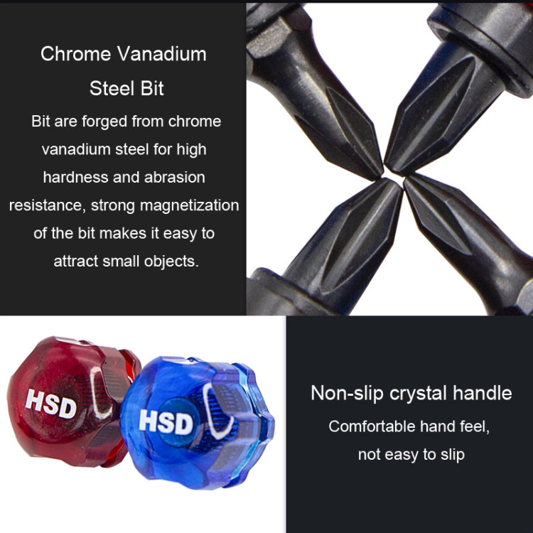 HSD HS-206 Portable Short Handle Phillips And Straight 2 In 1 Screwdriver With Magnetism
