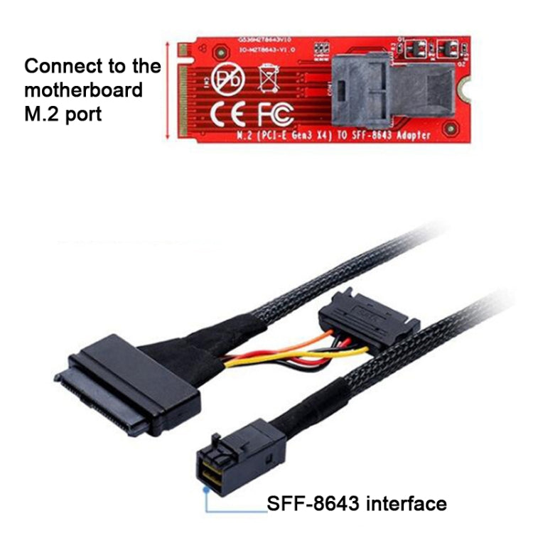 Mini SAS 36P HD8643 To MINI SAS 8639+ 15P Power Hard Drive Data Cable 0.5m - Others by PMC Jewellery | Online Shopping South Africa | PMC Jewellery | Buy Now Pay Later Mobicred