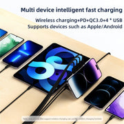 PD 20W +QC 3.0 Wireless Charging+6 Ports Multi-function Charger(UK Plug)