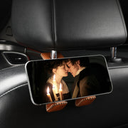 Car Double Hook Stainless Steel Rear Headrest Mobile Phone Holder(Gray)