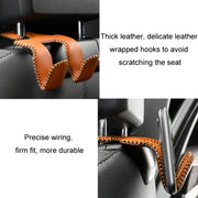 Car Double Hook Stainless Steel Rear Headrest Mobile Phone Holder(Gray)