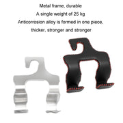 Car Double Hook Stainless Steel Rear Headrest Mobile Phone Holder(Beige)