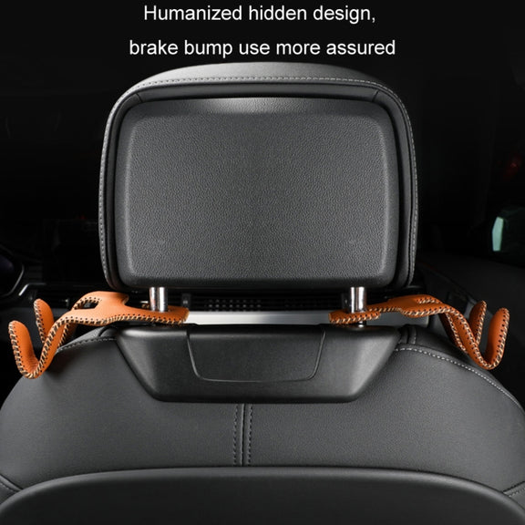 Car Double Hook Stainless Steel Rear Headrest Mobile Phone Holder(Gray)