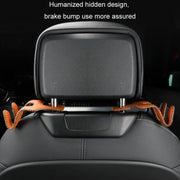 Car Double Hook Stainless Steel Rear Headrest Mobile Phone Holder(Beige)