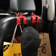 Car Double Hook Stainless Steel Rear Headrest Mobile Phone Holder(Red)