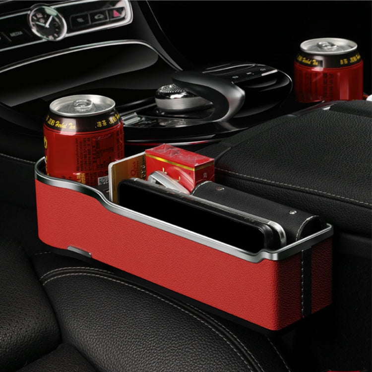 Car Seat Gap Storage Box Multifunctional Mobile Phone USB Charger, Color: QC3.0 Brown