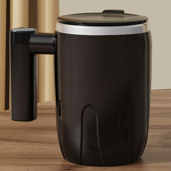 Automatic Stainless Steel Stirring Cup Portable Coffee Mug Magnetic Mug(Black)