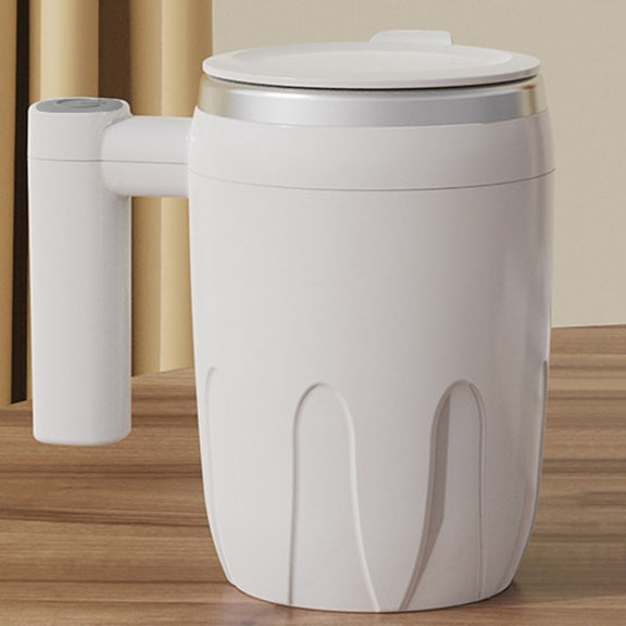 Automatic Stainless Steel Stirring Cup Portable Coffee Mug Magnetic Mug(White)