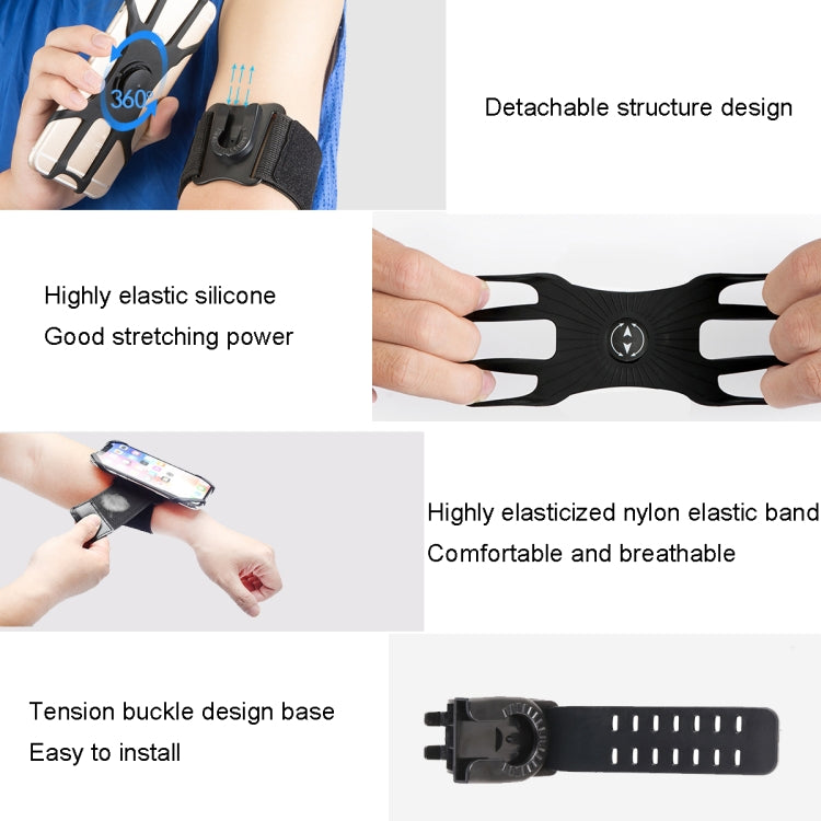 3 In 1 Disassembered Rotating Arm Belt Bag Sports Phone Bag Bracket For 4.5-7 inch Phones(Black) - Other by PMC Jewellery | Online Shopping South Africa | PMC Jewellery | Buy Now Pay Later Mobicred