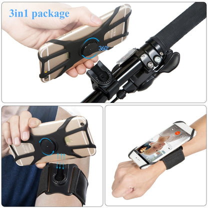 3 In 1 Disassembered Rotating Arm Belt Bag Sports Phone Bag Bracket For 4.5-7 inch Phones(Black) - Other by PMC Jewellery | Online Shopping South Africa | PMC Jewellery | Buy Now Pay Later Mobicred