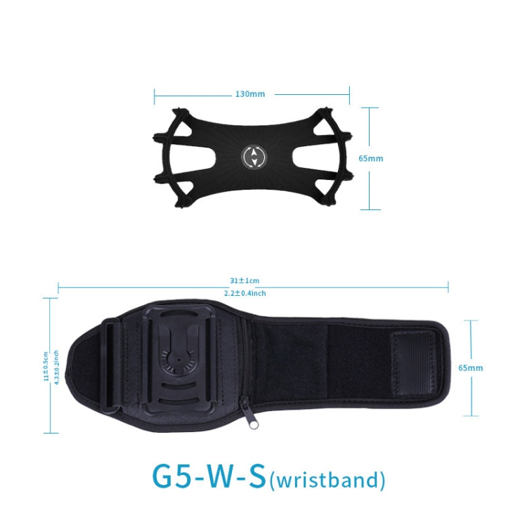 For 4.5-7 inch Phone Zipper Pocket Removable Rotating Arm Belt Bag Running Riding Phone Case(8 Claw Black) - Other by PMC TechLife | Online Shopping South Africa | PMC TechLife | Buy Now Pay Later Mobicred