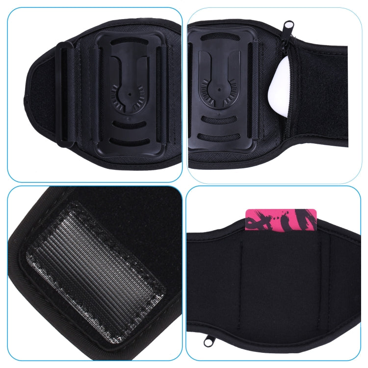 For 4.5-7 inch Phone Zipper Pocket Removable Rotating Arm Belt Bag Running Riding Phone Case(4 Claw Black) - Other by PMC TechLife | Online Shopping South Africa | PMC TechLife | Buy Now Pay Later Mobicred