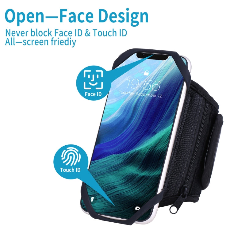 For 4.5-7 inch Phone Zipper Pocket Removable Rotating Arm Belt Bag Running Riding Phone Case(8 Claw Black) - Other by PMC TechLife | Online Shopping South Africa | PMC TechLife | Buy Now Pay Later Mobicred