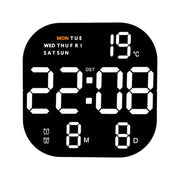 6633 LED Screen Digital Display Timing Desktop Alarm Clock Living Room Hanging Clock(White Light)