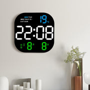 6633 LED Screen Digital Display Timing Desktop Alarm Clock Living Room Hanging Clock(Blue White Green)