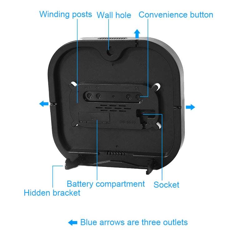 6633 LED Screen Digital Display Timing Desktop Alarm Clock Living Room Hanging Clock(Blue Light) - Wall Clock by PMc TechLife | Online Shopping South Africa | PMc TechLife | Buy Now Pay Later Mobicred