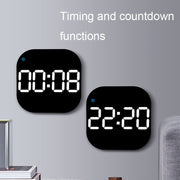 6633 LED Screen Digital Display Timing Desktop Alarm Clock Living Room Hanging Clock(White Light)