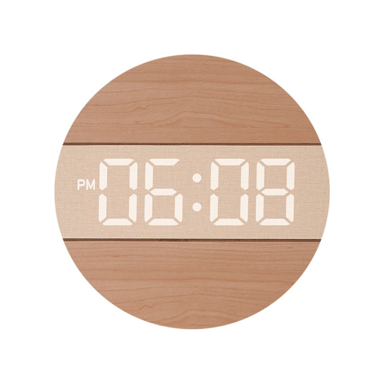 G218B Wooden Living Room Digital Display Clock Home Decoration Wall Clock(Khaki) - Wall Clock by PMc TechLife | Online Shopping South Africa | PMc TechLife | Buy Now Pay Later Mobicred