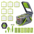 22 in 1 Multifunctional Food Chopper Grater Onion Dicer Veggie Cutter with 13 Stainless Steel Blades(Grey) - Cutter & Peeler by PMC TechLife | Online Shopping South Africa | PMC TechLife | Buy Now Pay Later Mobicred