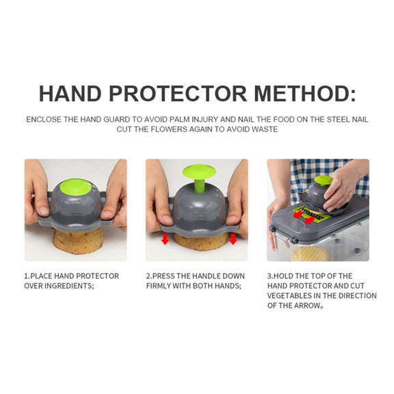 22 in 1 Multifunctional Food Chopper Grater Onion Dicer Veggie Cutter with 13 Stainless Steel Blades(Grey)