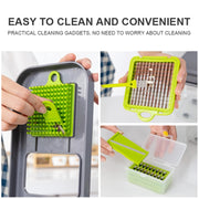 22 in 1 Multifunctional Food Chopper Grater Onion Dicer Veggie Cutter with 13 Stainless Steel Blades(Grey)