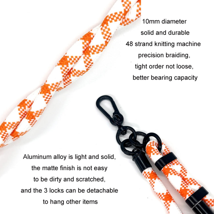10mm Thick Rope Mobile Phone Anti-Lost Adjustable Lanyard Spacer(Dark Coffee Black Pattern)