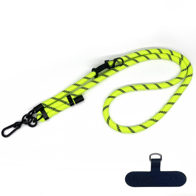 10mm Thick Rope Mobile Phone Anti-Lost Adjustable Lanyard Spacer(Fluorescent Green Black) - Lanyards & Wrist Straps by PMc TechLife | Online Shopping South Africa | PMc TechLife | Buy Now Pay Later Mobicred