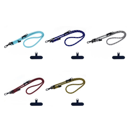 10mm Thick Rope Mobile Phone Anti-Lost Adjustable Lanyard Spacer(Blue White)