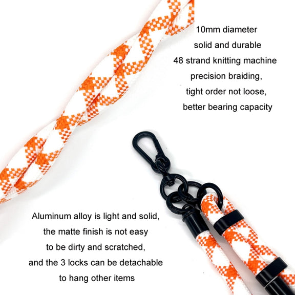 10mm Thick Rope Mobile Phone Anti-Lost Adjustable Lanyard Spacer(Blue White)
