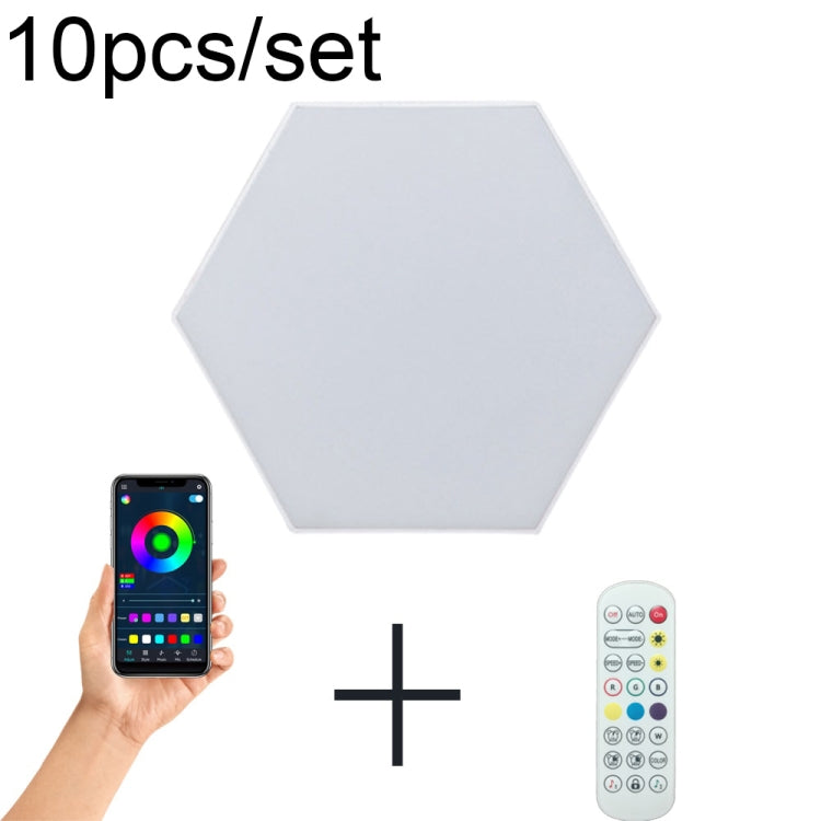 10pcs/set RGB Symphony Hexagon Lights DIY Bedside Ambient Wall Lamp Smart Honeycomb Light(Bluetooth APP) - free shipping - PMC TechLife - Order now!