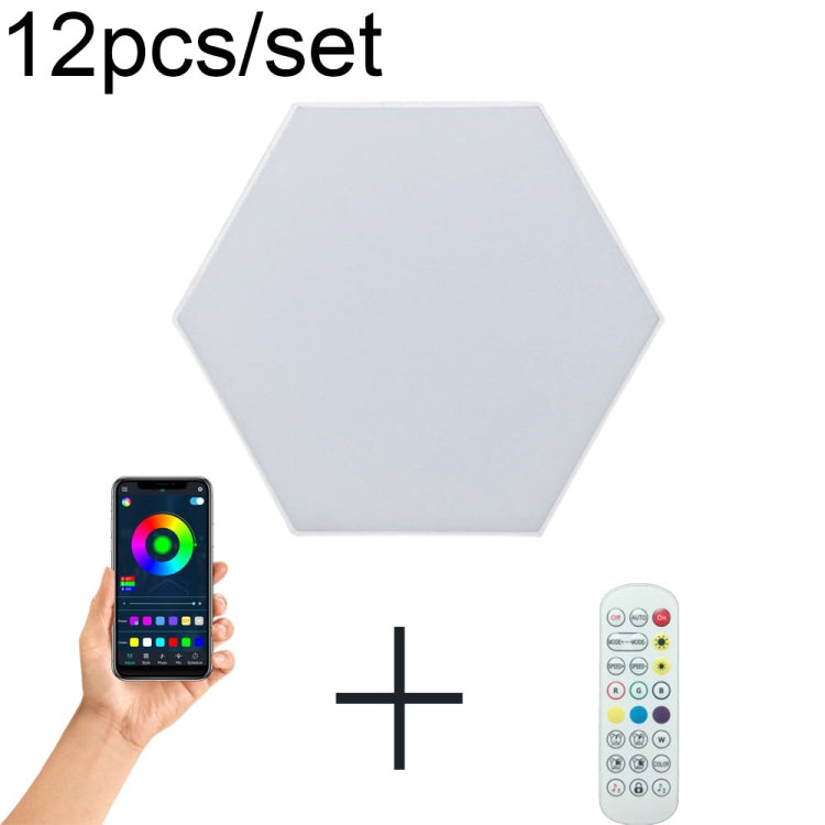 12pcs/set RGB Symphony Hexagon Lights DIY Bedside Ambient Wall Lamp Smart Honeycomb Light(Bluetooth APP) - Novelty Lighting by PMC TechLife | Online Shopping South Africa | PMC TechLife | Buy Now Pay Later Mobicred