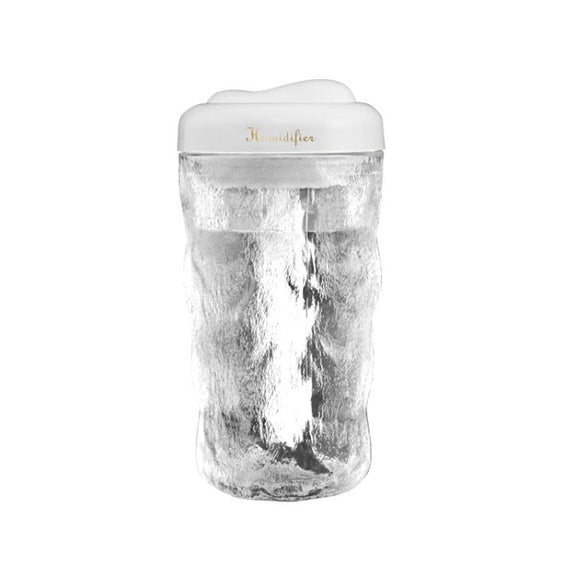 Iceberg Small Car Humidifier Atomization Mute Colorful Aromatherapy Machine(White)
