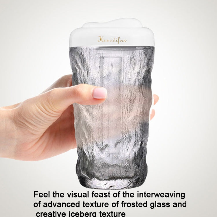 Iceberg Small Car Humidifier Atomization Mute Colorful Aromatherapy Machine(White)