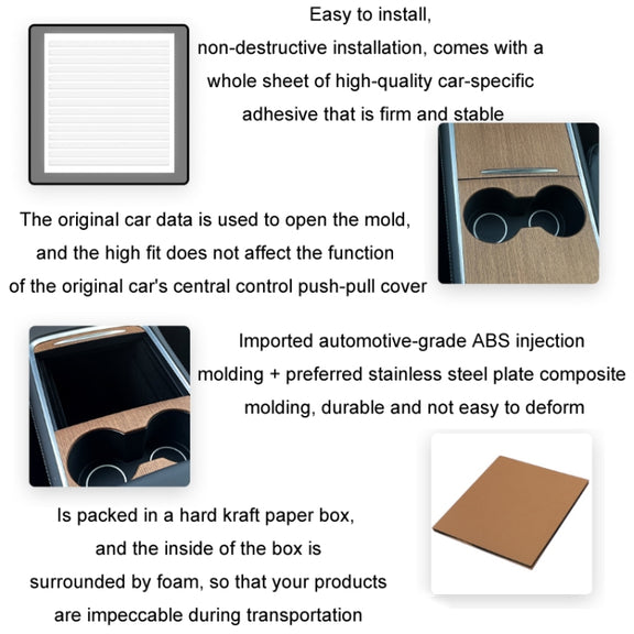 For Tesla Model3/Y Central Control Panel Modification Anti-Scratch Protective Sticker(Matt Black)