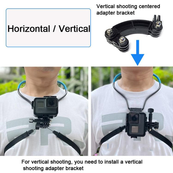 TUYU Camera Neck Holder Mobile Phone Chest Strap Mount  For Video Shooting//POV, Spec: With Phone Clip (Black)