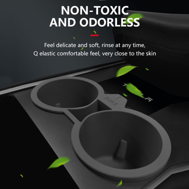 For Tesla Model3/Y Central Control Storage Silicone Cup Stopper(Black) - Car Drink Holders by PMC TechLife | Online Shopping South Africa | PMC TechLife | Buy Now Pay Later Mobicred
