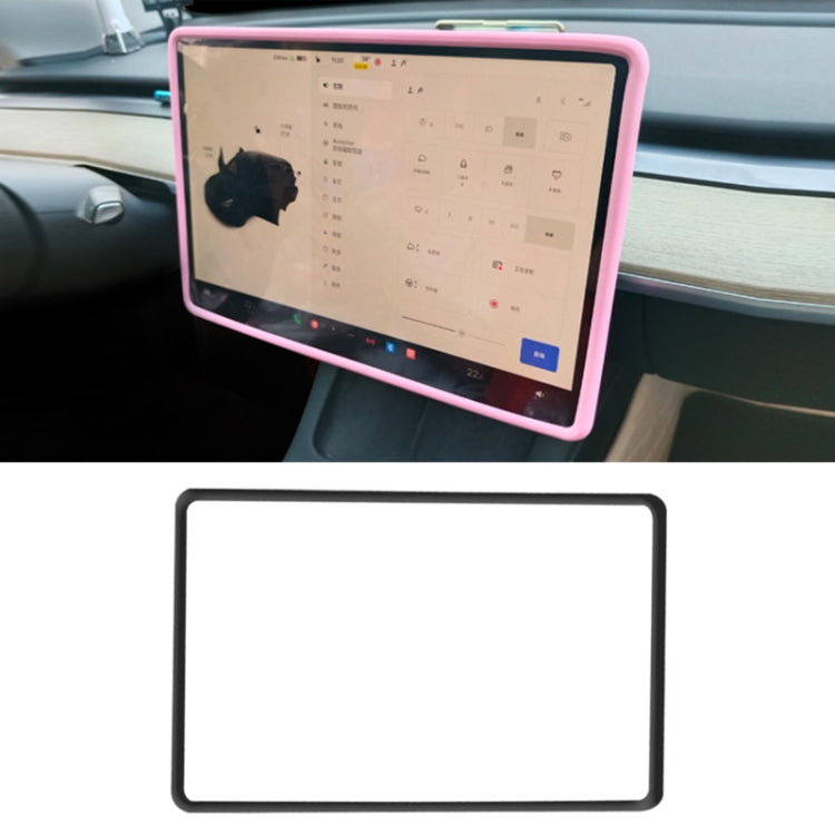 For Tesla Model3/Y Screen Bumper Protective Cover Silicone Frame(Black) - Car Interior Mouldings by PMC TechLife | Online Shopping South Africa | PMC TechLife | Buy Now Pay Later Mobicred