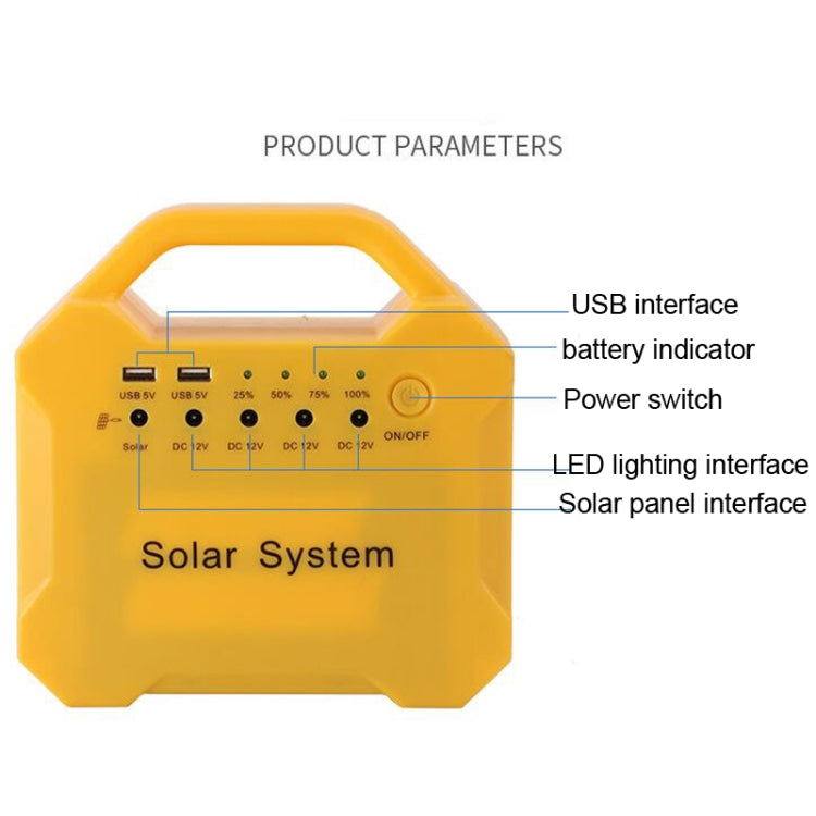 7AH 10W Solar Panel Emergency Light Rechargeable LED Solar Energy Kit - Others by PMC TechLife | Online Shopping South Africa | PMC TechLife | Buy Now Pay Later Mobicred