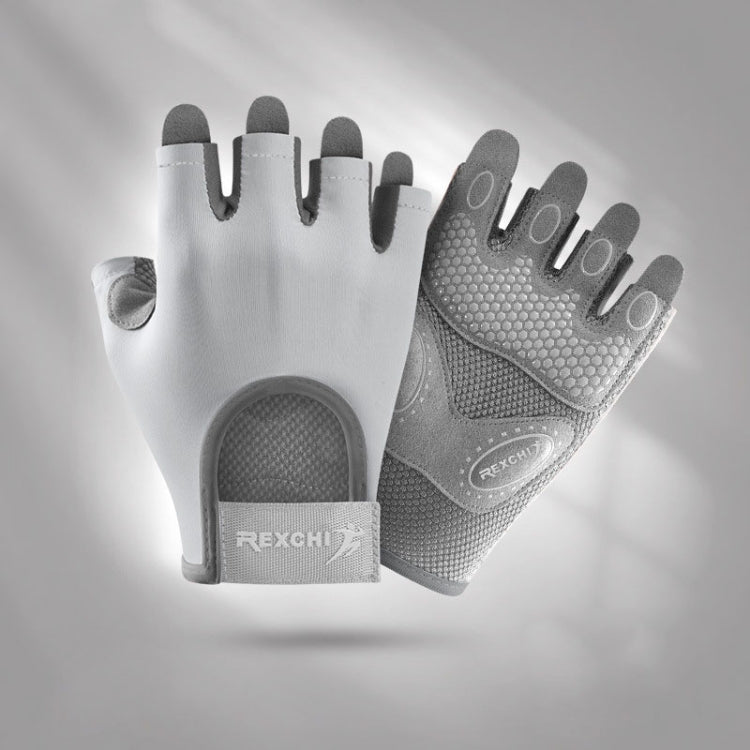 Yoga Sports Gloves Non-slip Shock-absorbing Half-finger Anti-cocoon Gloves, Size: S(Arctic Gray) - Safety Gloves by PMC TechLife | Online Shopping South Africa | PMC TechLife | Buy Now Pay Later Mobicred