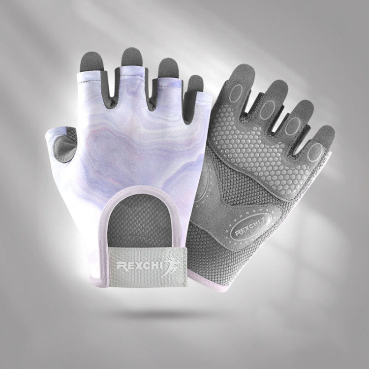 Yoga Sports Gloves Non-slip Shock-absorbing Half-finger Anti-cocoon Gloves, Size: S(Purple) - Safety Gloves by PMC TechLife | Online Shopping South Africa | PMC TechLife | Buy Now Pay Later Mobicred