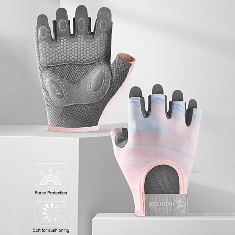 Yoga Sports Gloves Non-slip Shock-absorbing Half-finger Anti-cocoon Gloves, Size: S(Sakura Pink) - Safety Gloves by PMC TechLife | Online Shopping South Africa | PMC TechLife | Buy Now Pay Later Mobicred