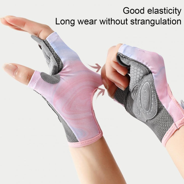 Yoga Sports Gloves Non-slip Shock-absorbing Half-finger Anti-cocoon Gloves, Size: S(Purple) - Safety Gloves by PMC TechLife | Online Shopping South Africa | PMC TechLife | Buy Now Pay Later Mobicred