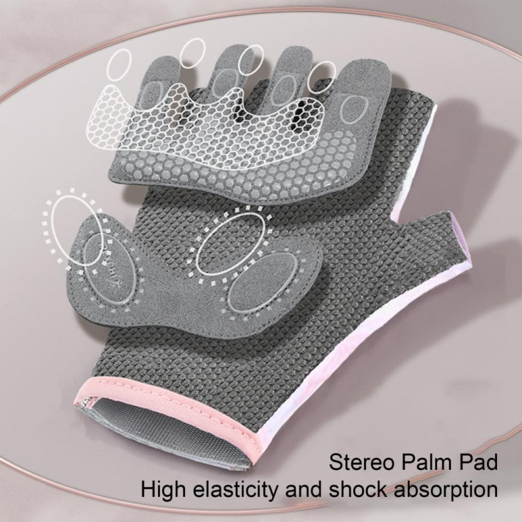 Yoga Sports Gloves Non-slip Shock-absorbing Half-finger Anti-cocoon Gloves, Size: S(Sakura Pink) - Safety Gloves by PMC TechLife | Online Shopping South Africa | PMC TechLife | Buy Now Pay Later Mobicred