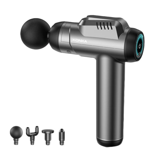 Konka 6 Speed Intelligent Fascia Gauge Muscle Relaxation Massager With 4 Massage Heads(Upgraded Model Gray) - free shipping - PMC Jewellery - Order now!