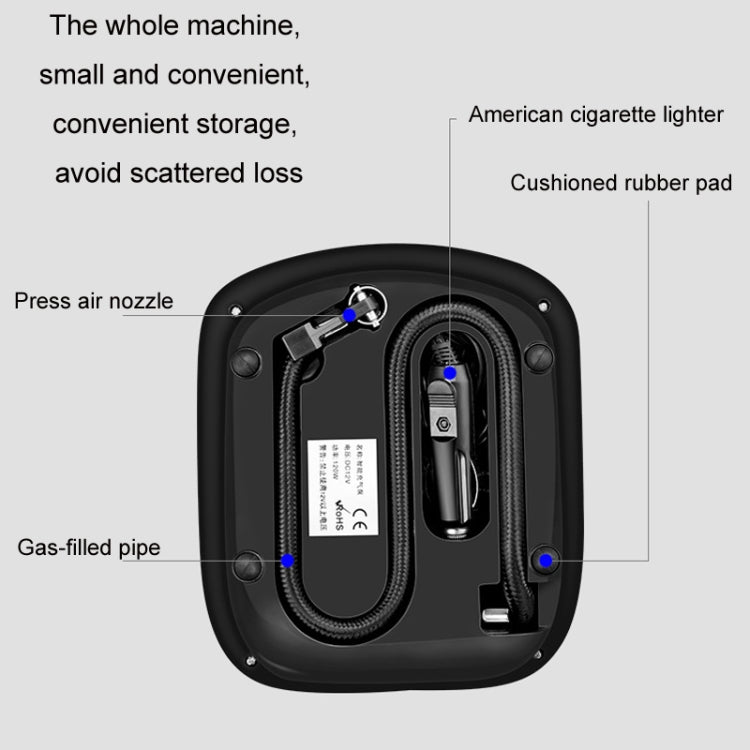 12V Metal Cylinder Smart Digital Display Portable Mini Tire Pump, Specification: No. 30 Manual Shutdown - Inflatable Pump by PMC TechLife | Online Shopping South Africa | PMC TechLife